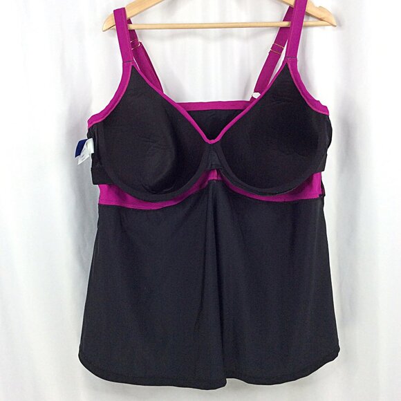 Swimsuits for All Women's Plus Size Bra Sized 46D Underwire Tankini Top - Picture 6 of 10